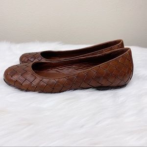 Cole Haan Nike Air Brown Woven Leather Ballet Flat